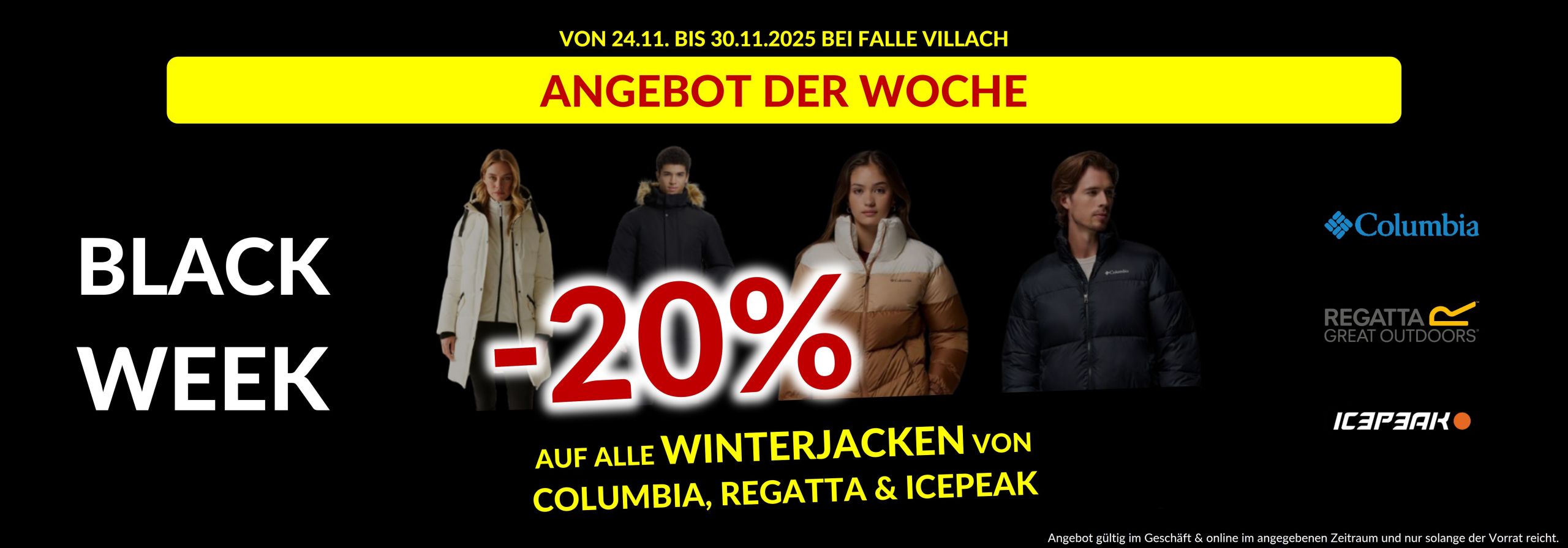 A.d.W. KW 48 Black Week Winterjacken -20% Angebot der Woche Black Week 2025
